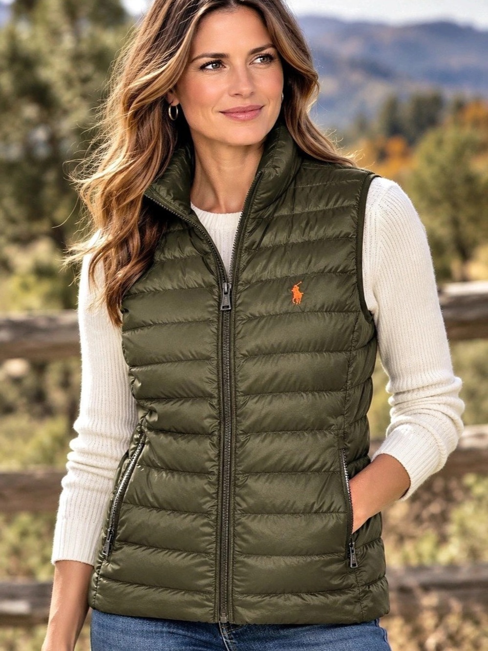 Polo Ralph Lauren Olive Green Down Puffer XS